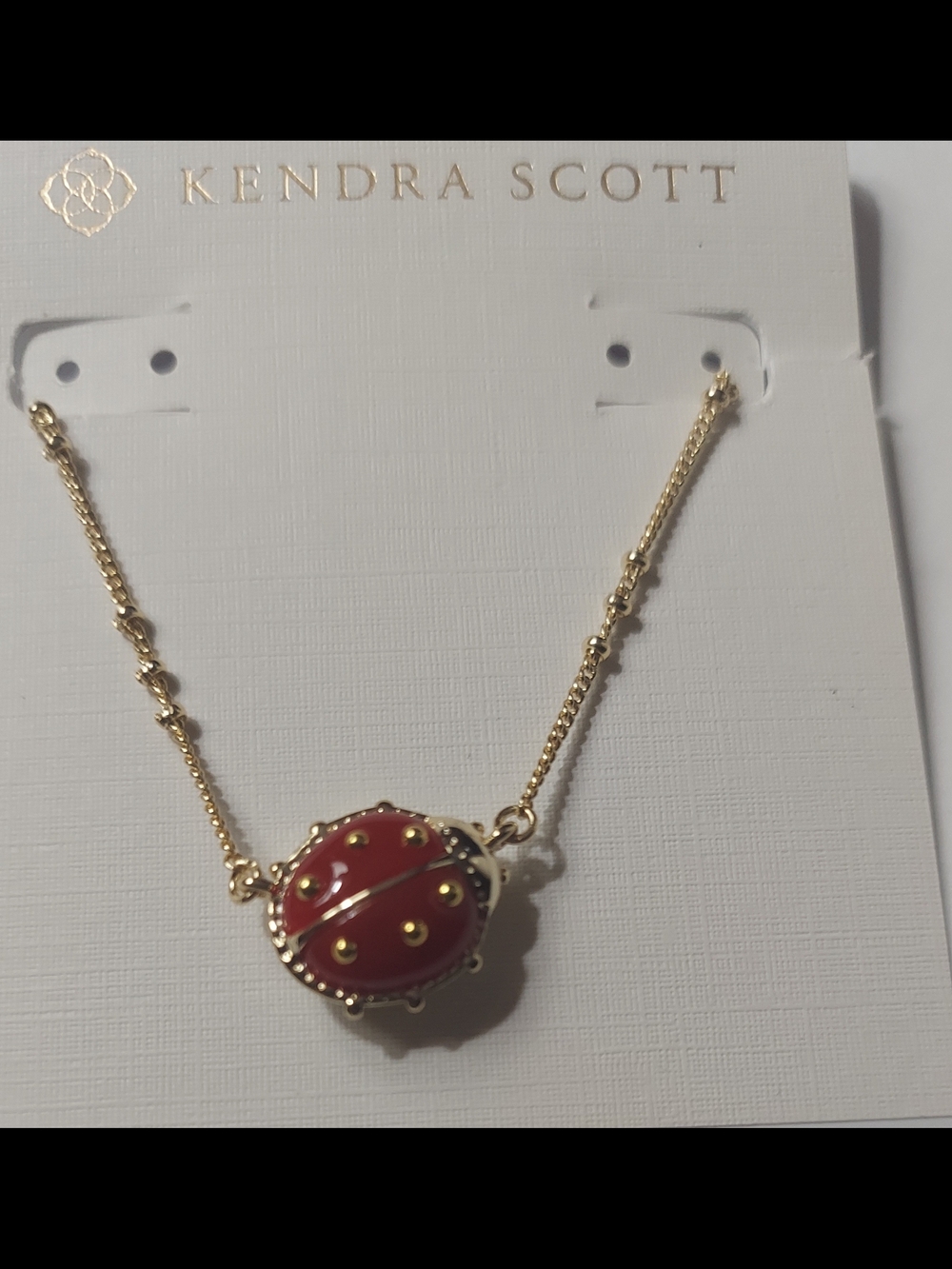 Kendra Scott Gold-Tone Necklace with Red Enamel Ladybug Pendant